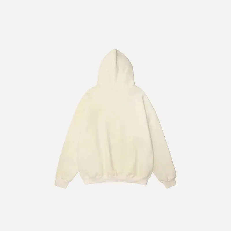Feel Good Bear Print Y2K Hoodie for Stylish Streetwear