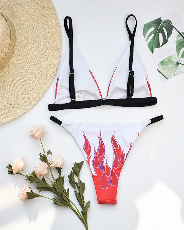 Fire Print Bikini Sets