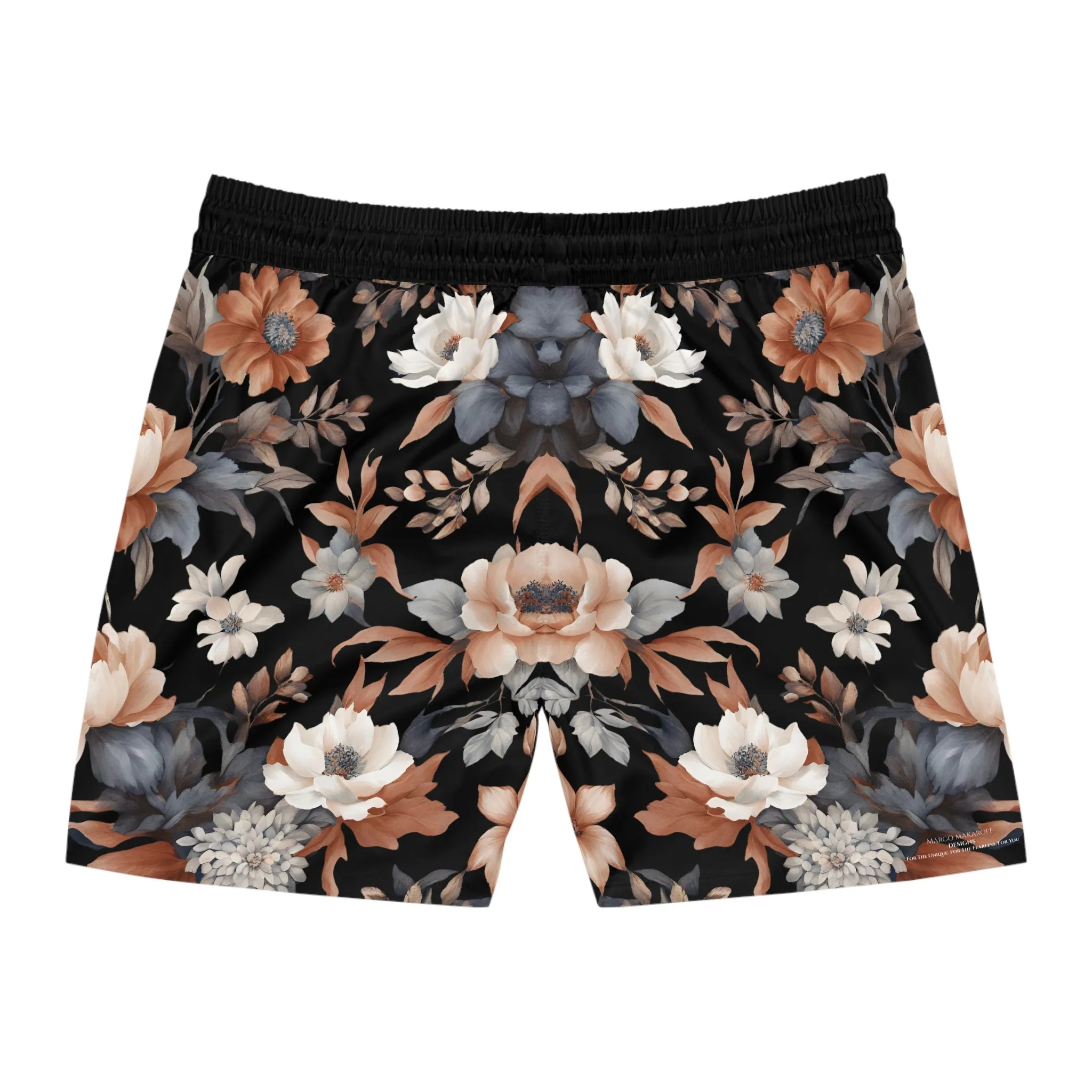 Floral Collection Men's Mid-Length Swim Shorts - Margo Makaroff - Personalization Available