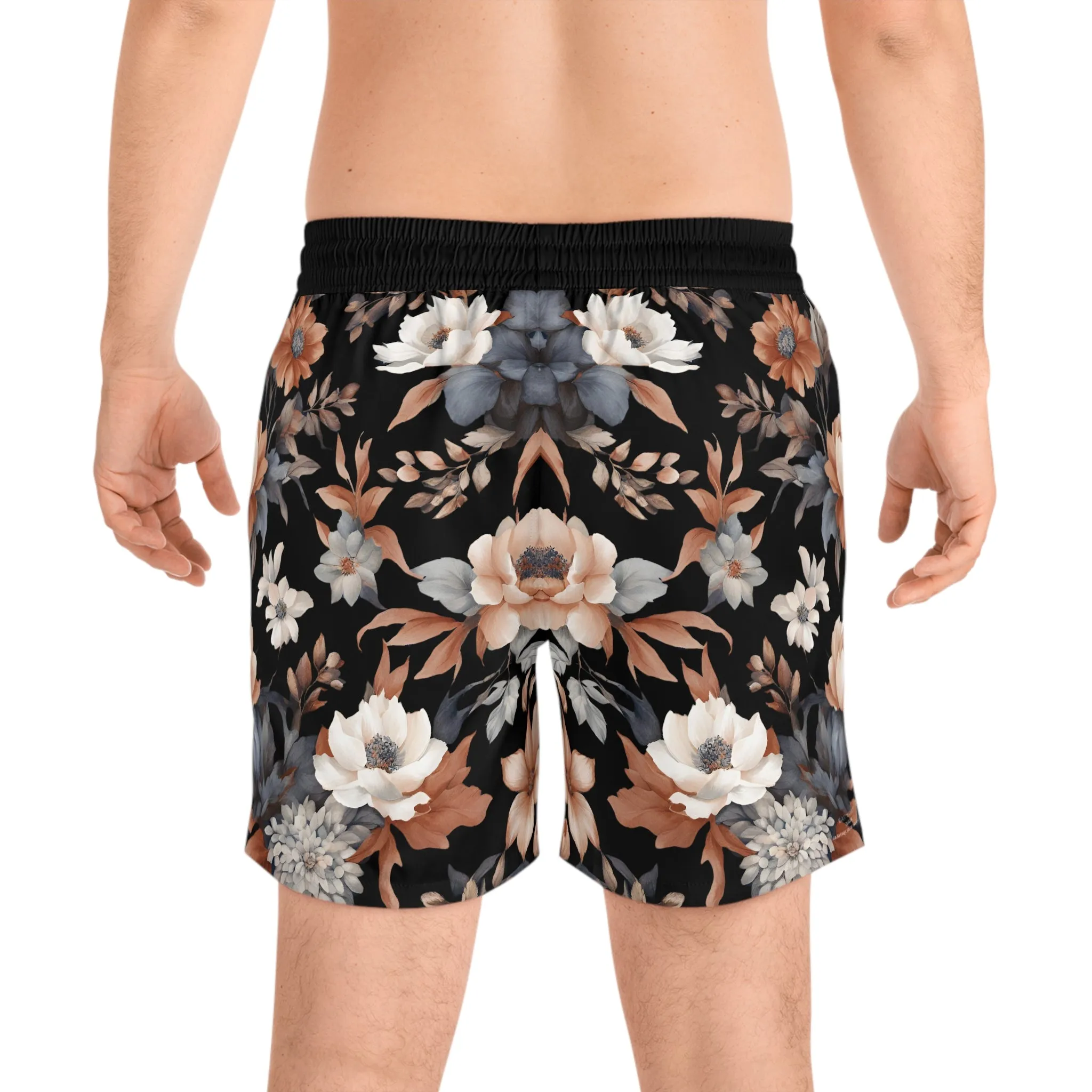 Floral Collection Men's Mid-Length Swim Shorts - Margo Makaroff - Personalization Available
