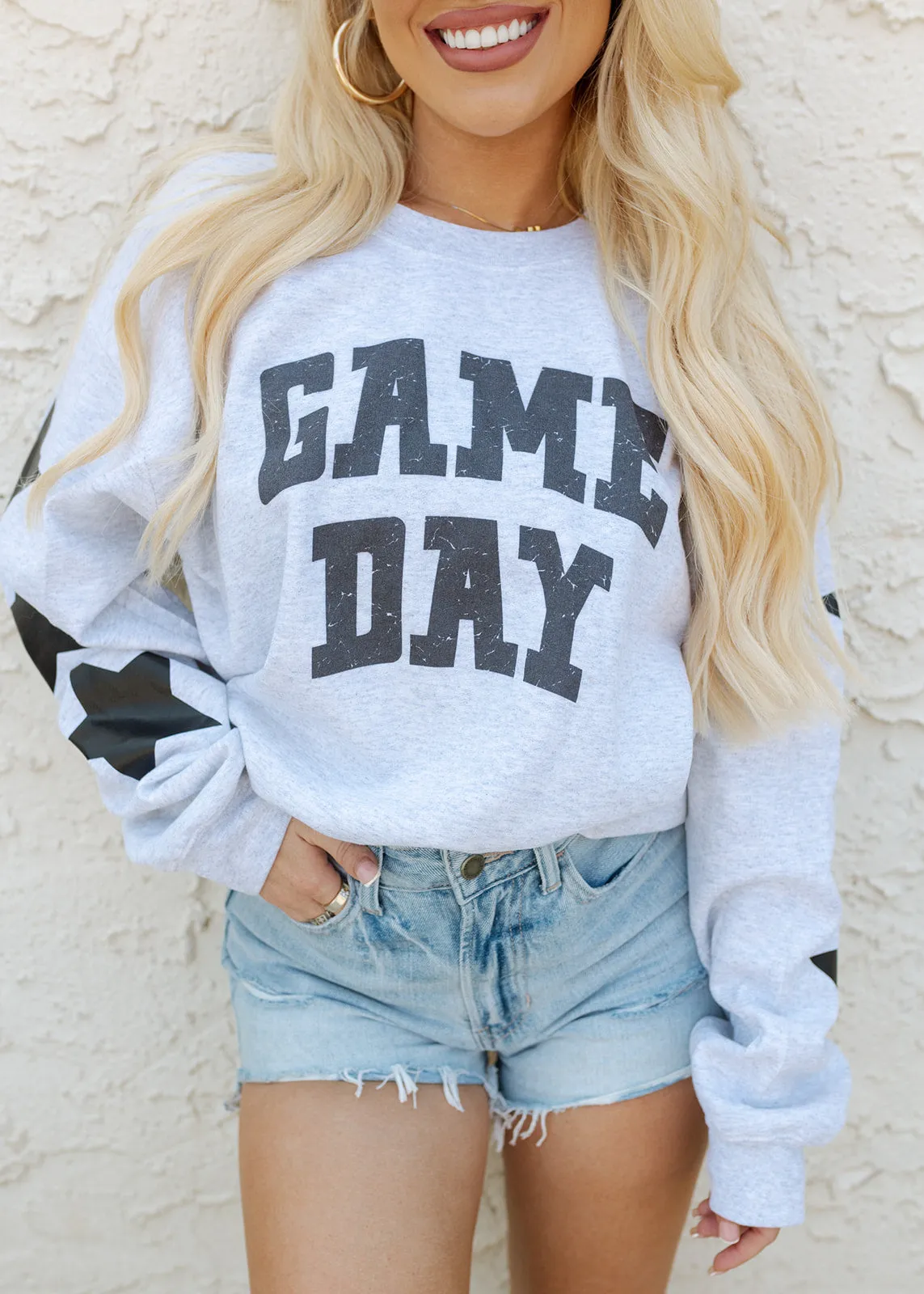 Gameday Cutie Star Grey Crewneck