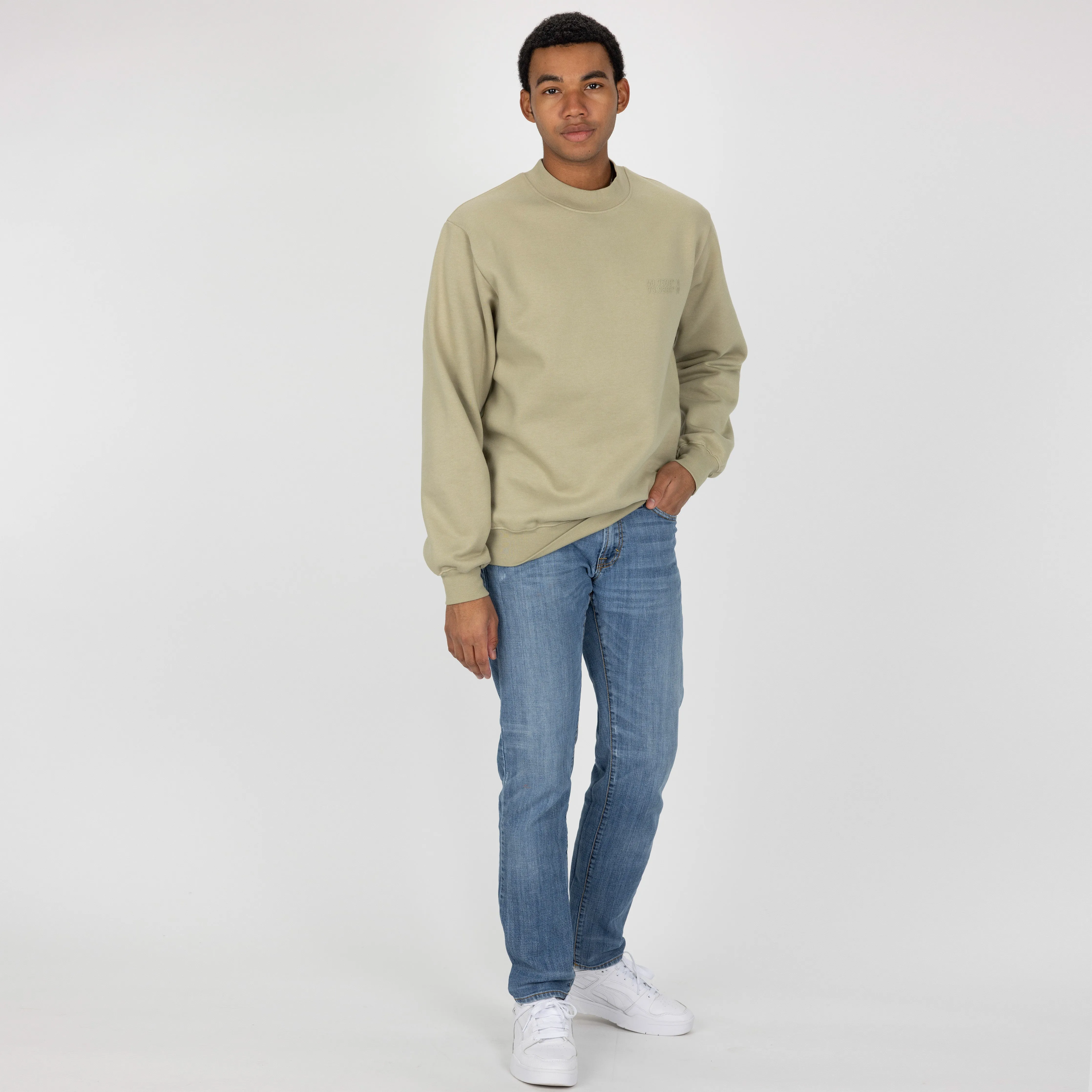 Gender Neutral Oversized Fleece Crew Sweatshirt - Elm