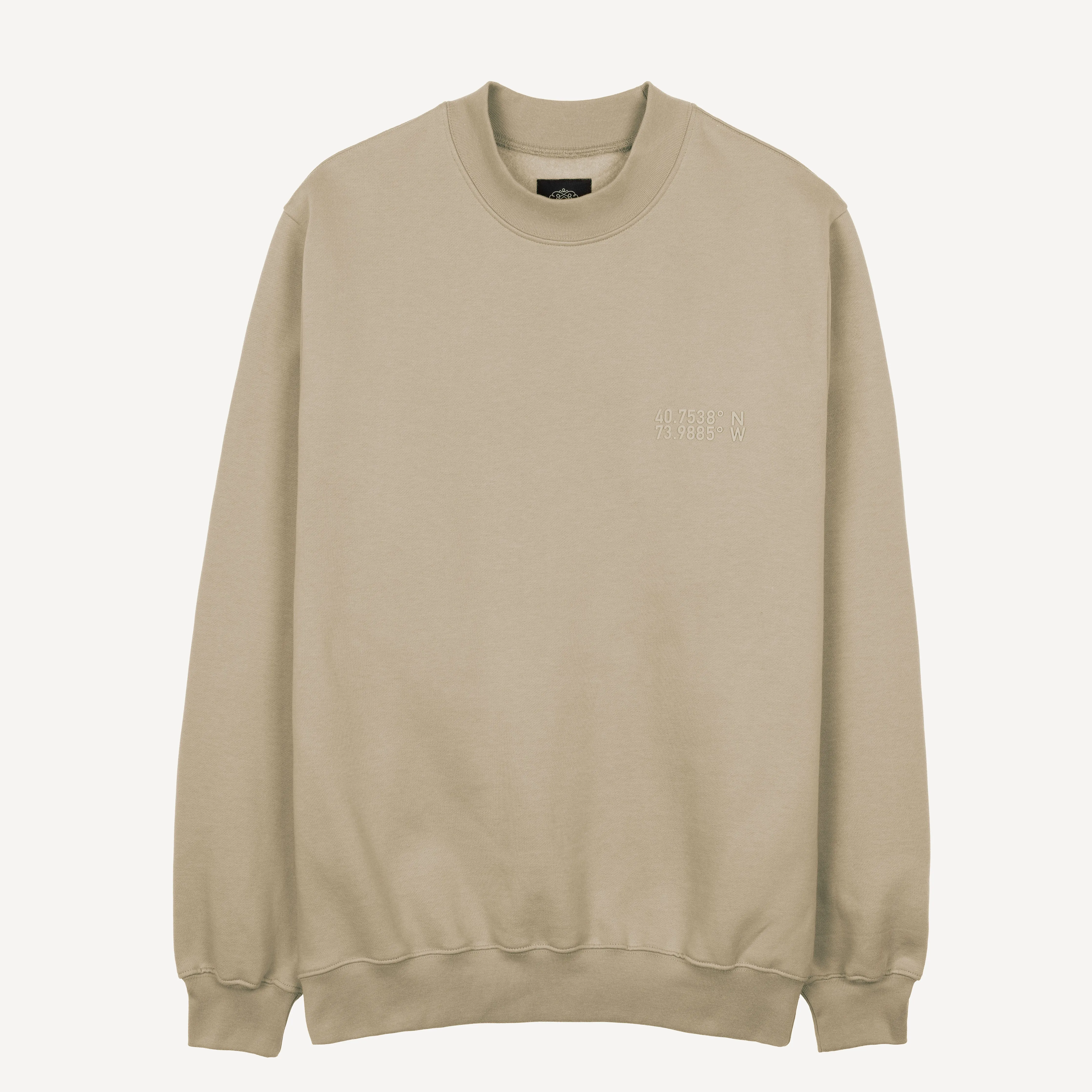 Gender Neutral Oversized Fleece Crew Sweatshirt - Oatmeal
