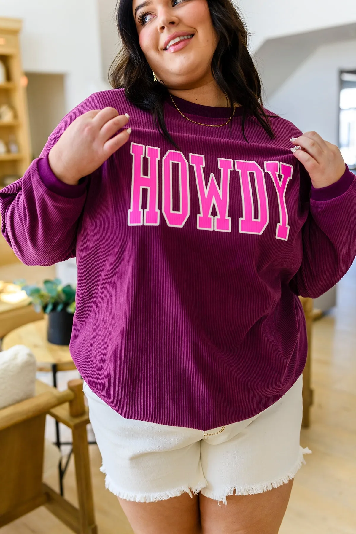 Get 'Em Cowgirl Corded Sweatshirt