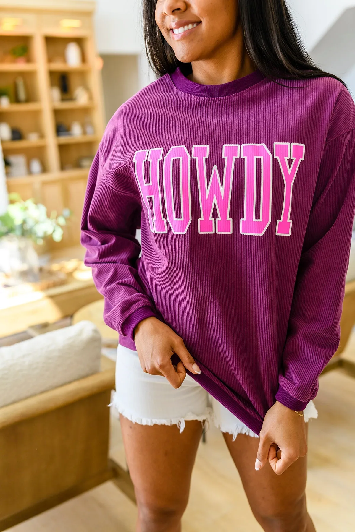 Get 'Em Cowgirl Corded Sweatshirt
