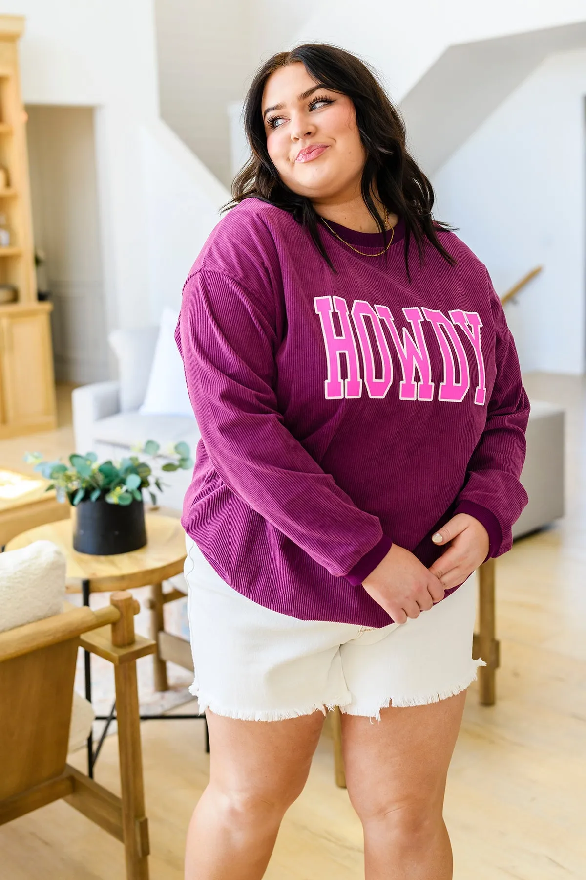 Get 'Em Cowgirl Corded Sweatshirt