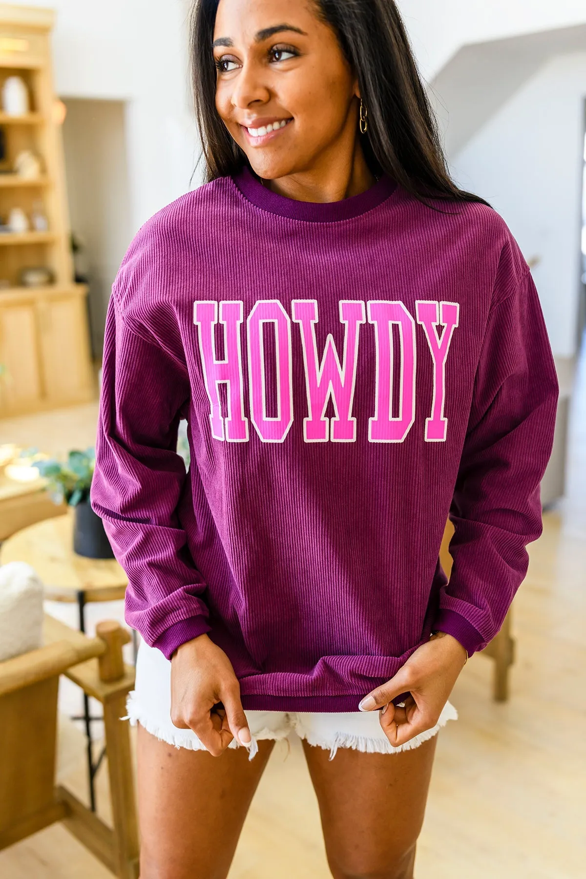 Get 'Em Cowgirl Corded Sweatshirt