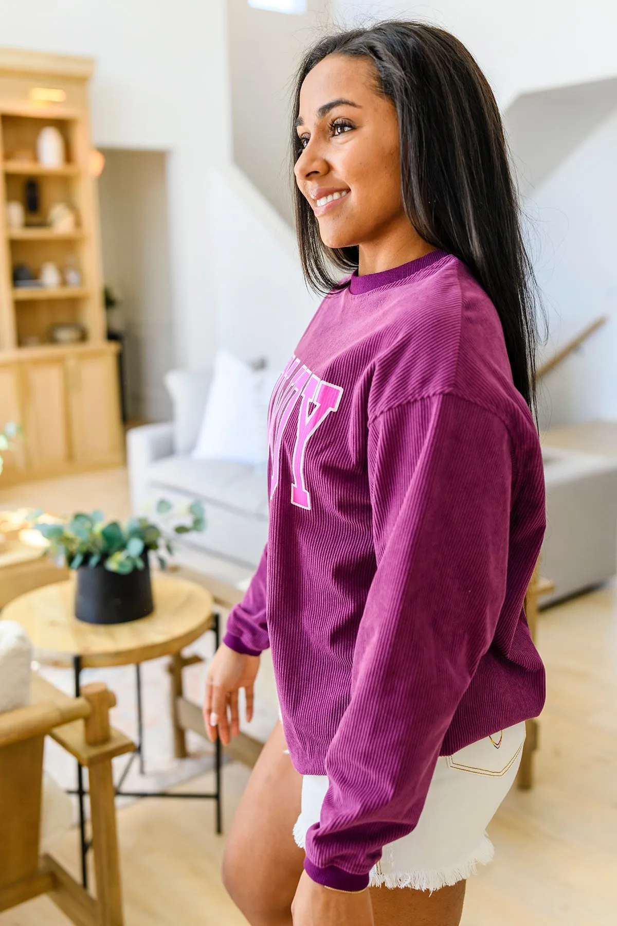 Get 'Em Cowgirl Corded Sweatshirt