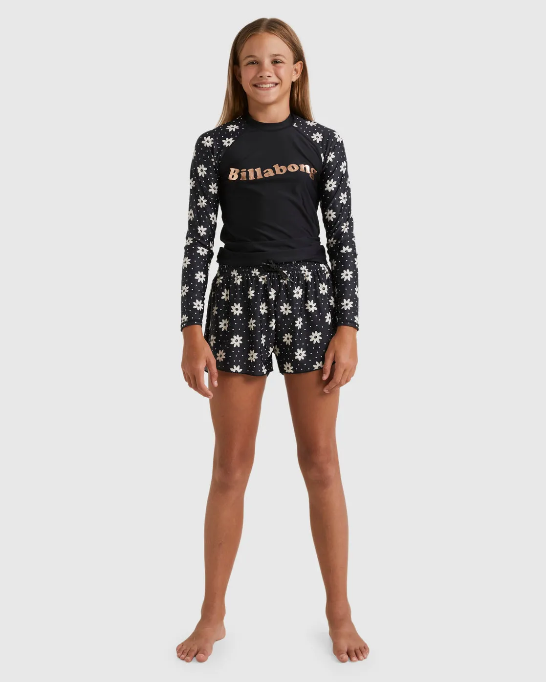 Girls 6-14 Flowers In The Sky Swim Shorts
