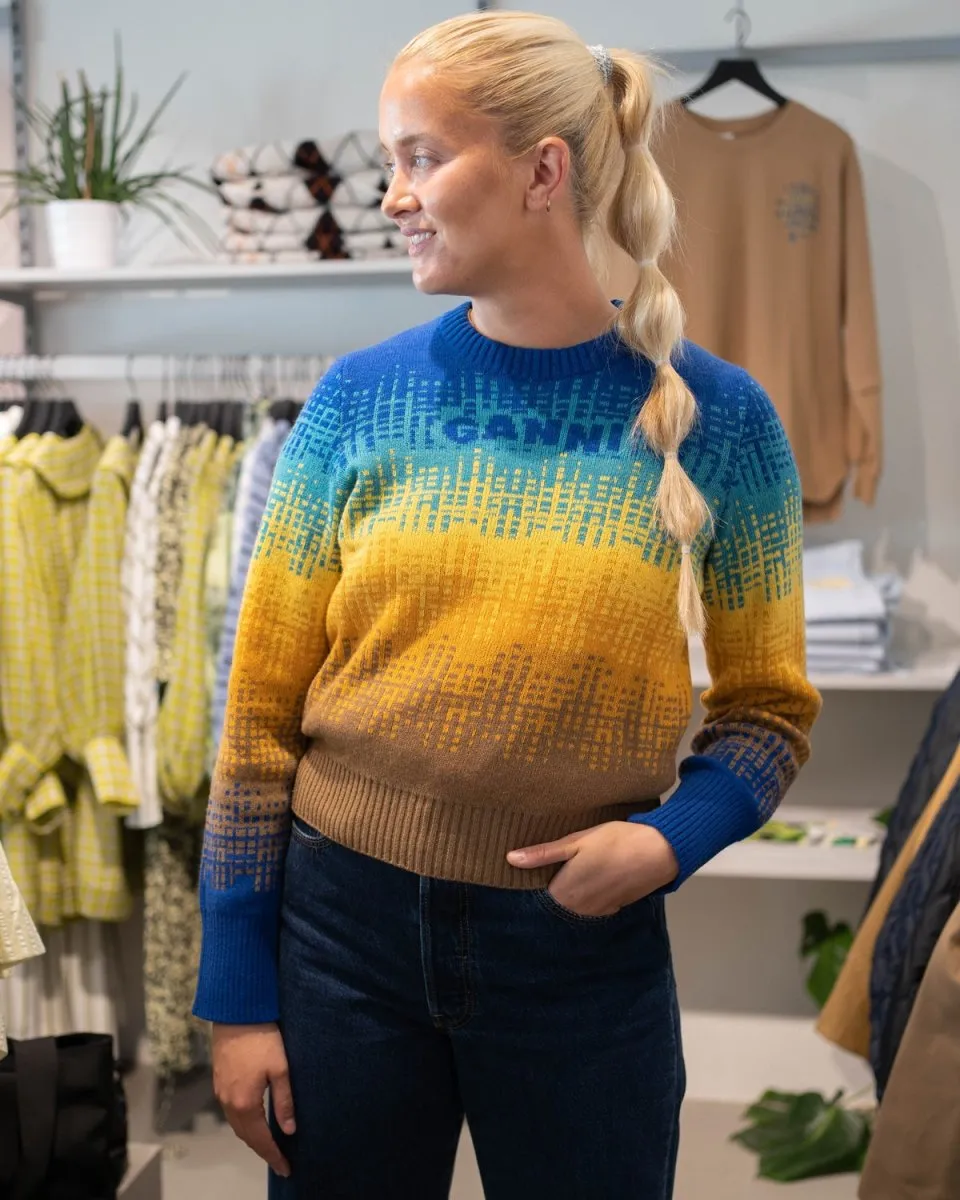 Graphic O-neck Pullover - Cloisonne