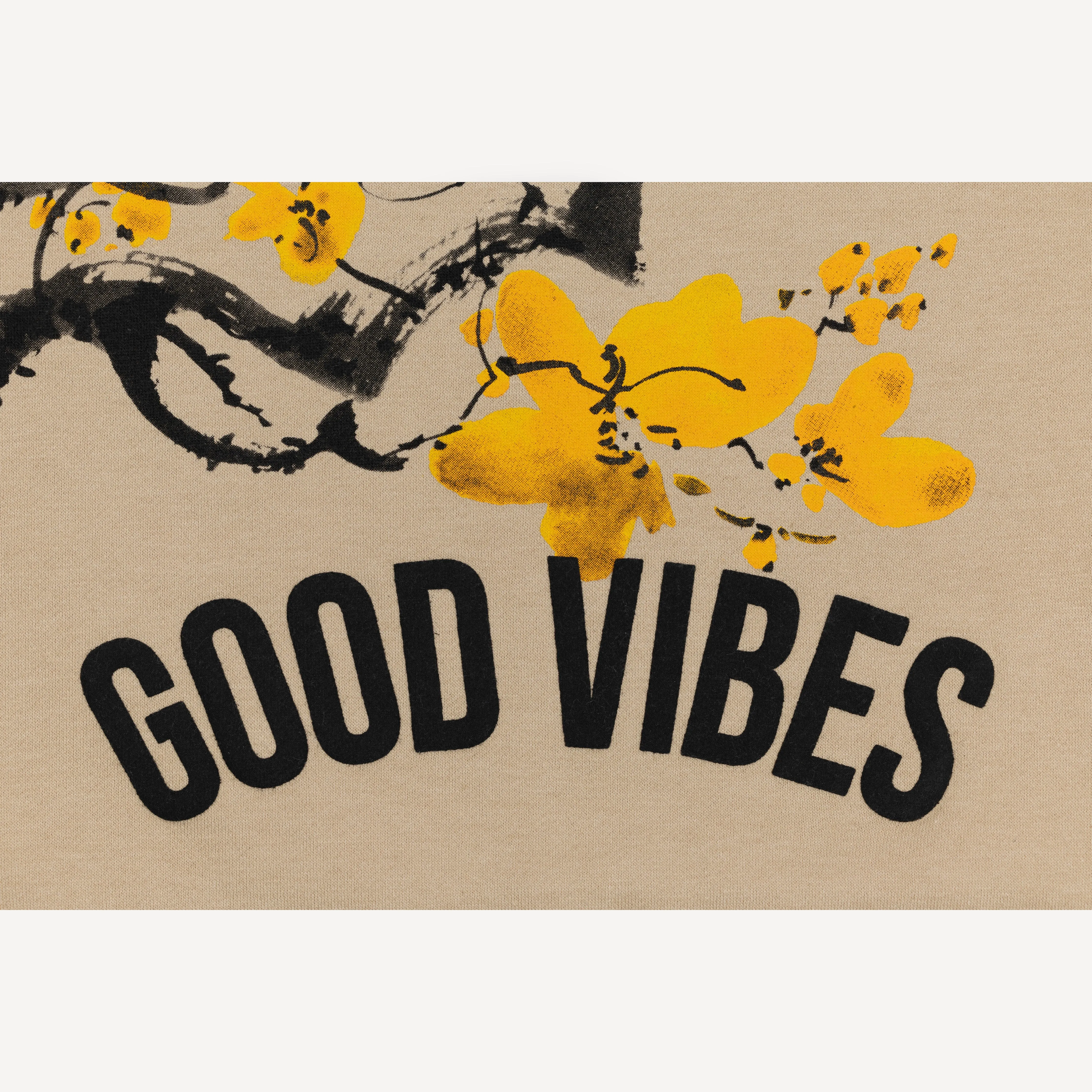 Graphic Wraparound Crewneck Sweatshirt - Fields of Rye / Good Vibes