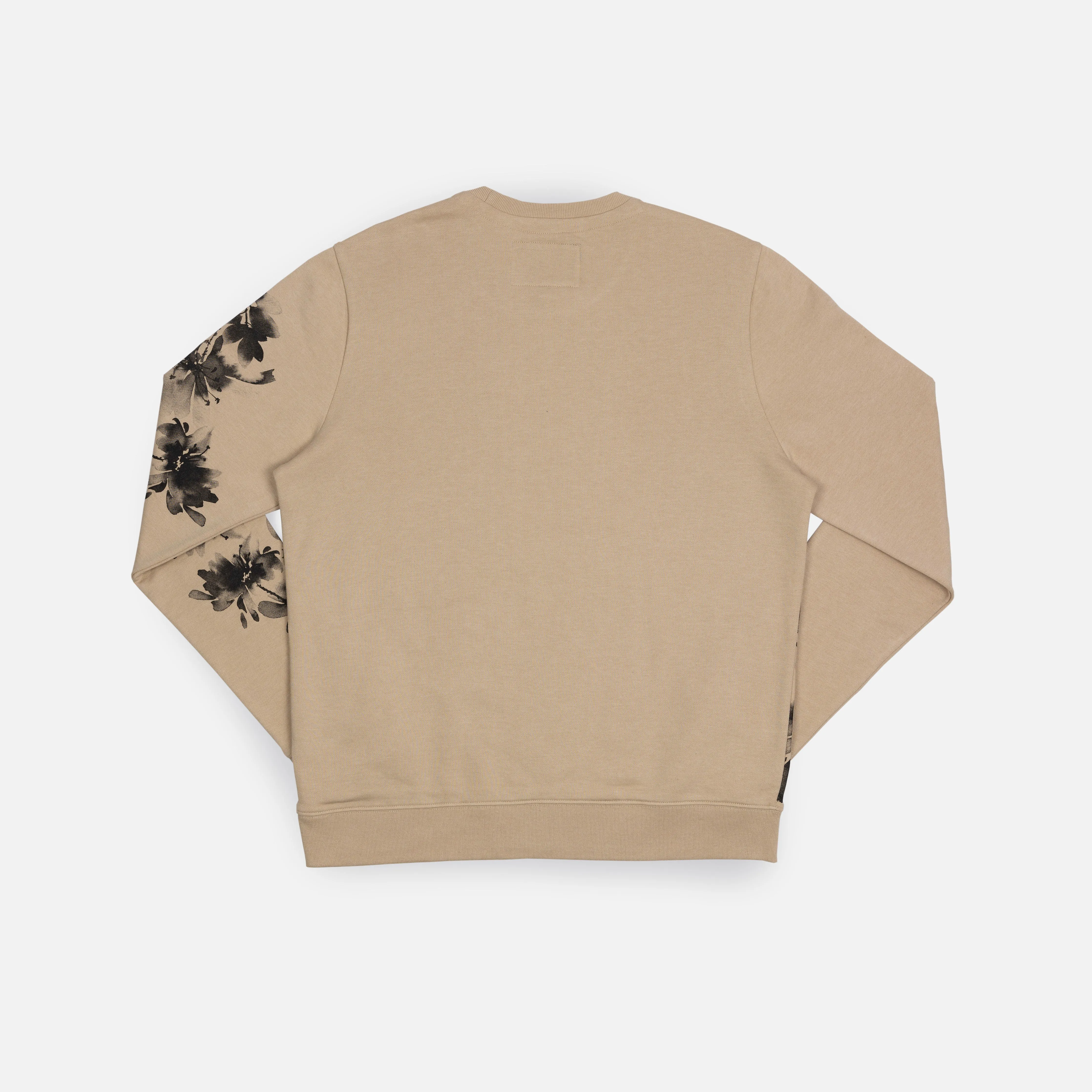 Graphic Wraparound Crewneck Sweatshirt - Fields of Rye / Good Vibes