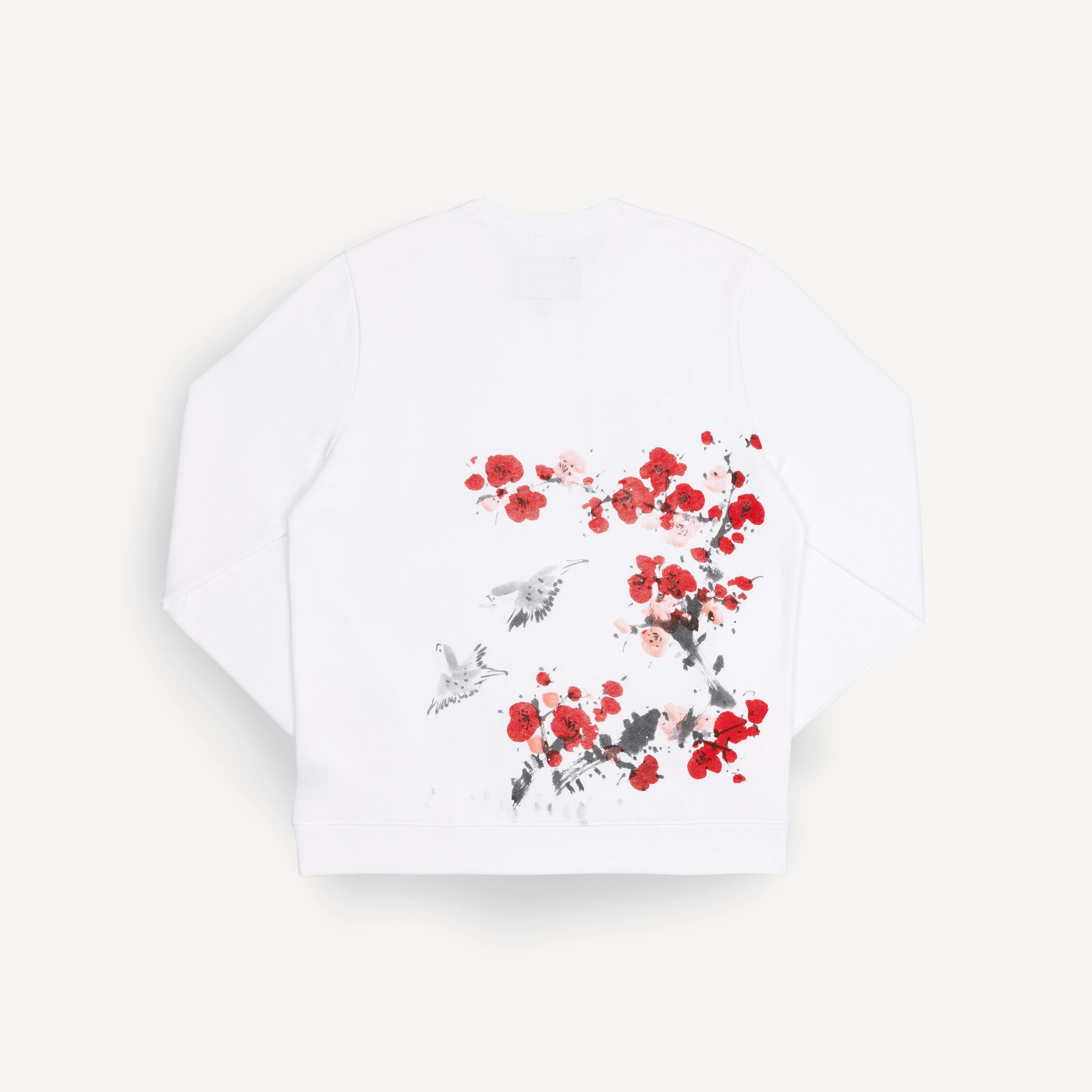 Graphic Wraparound Crewneck Sweatshirt - White / Kanji Osaka