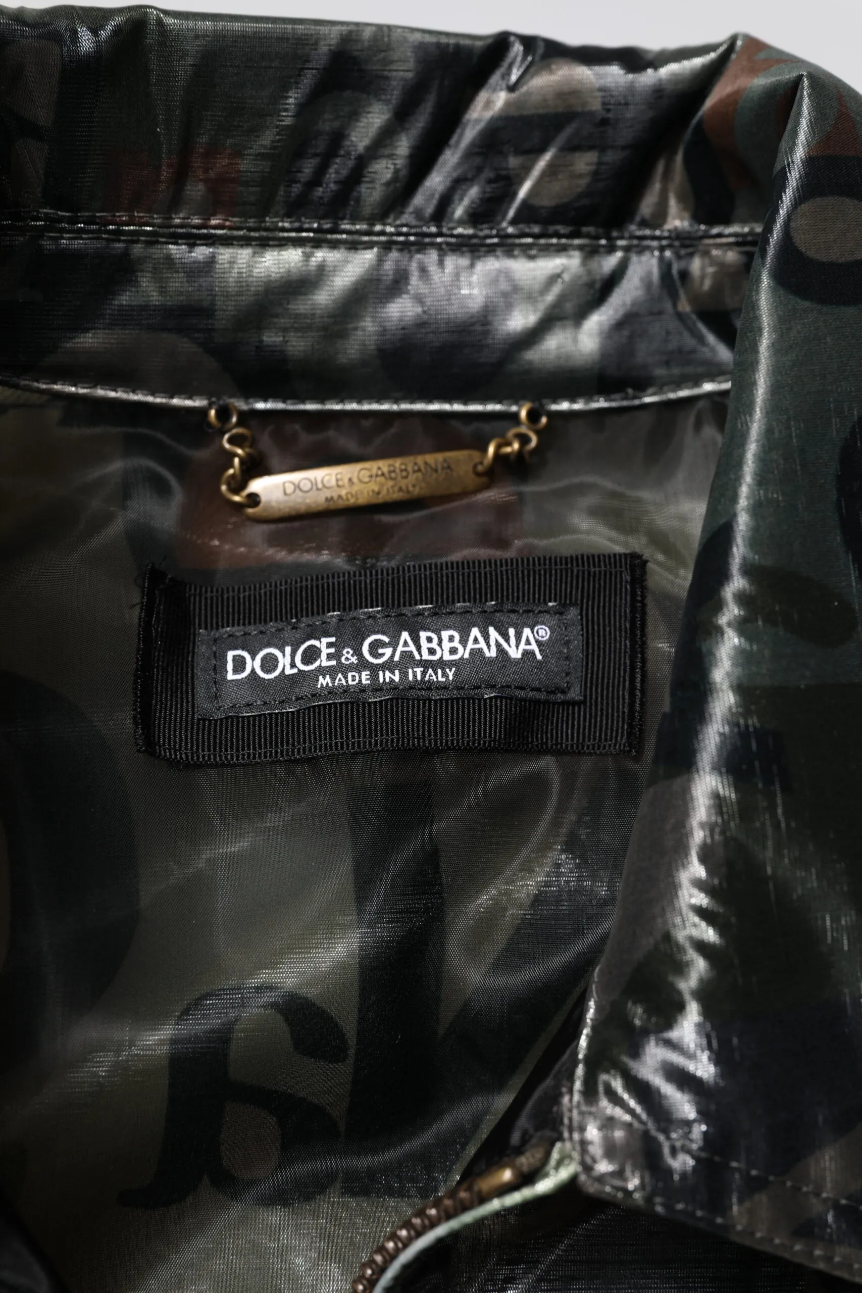 Green DG Logo Print Bomber Full Zip Jacket