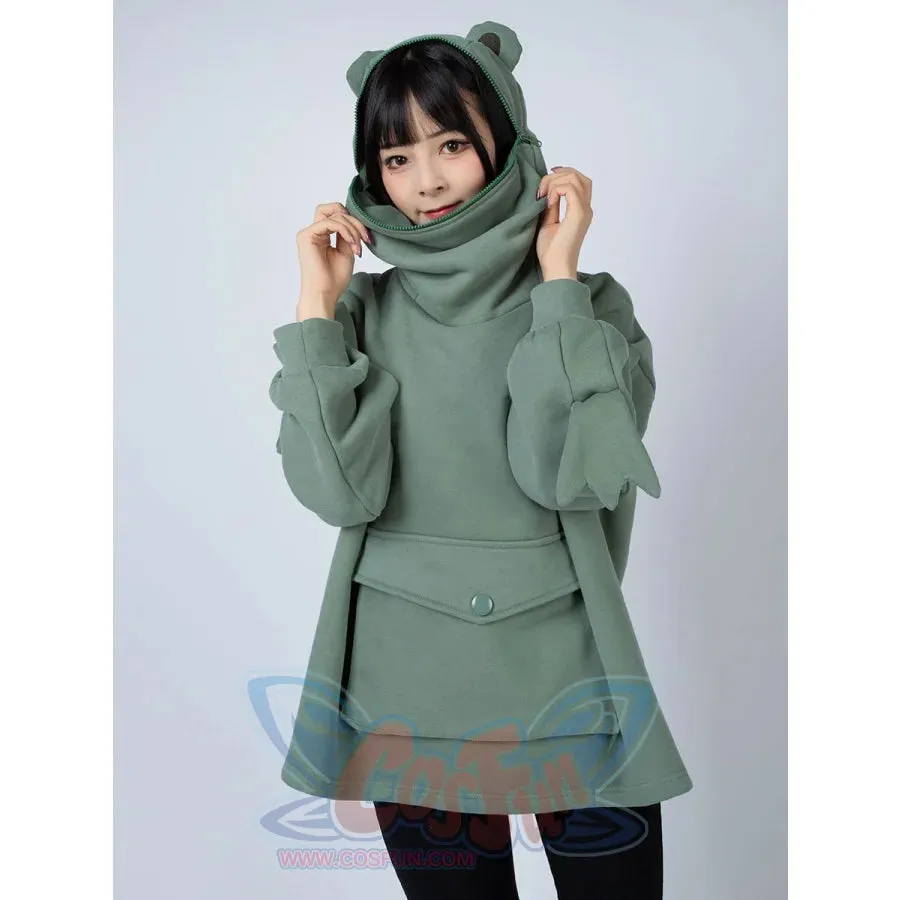 Green Froggy Big Pocket Oversized Full Zip Hoodie Coat C00064-N