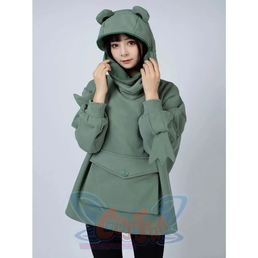 Green Froggy Big Pocket Oversized Full Zip Hoodie Coat C00064-N