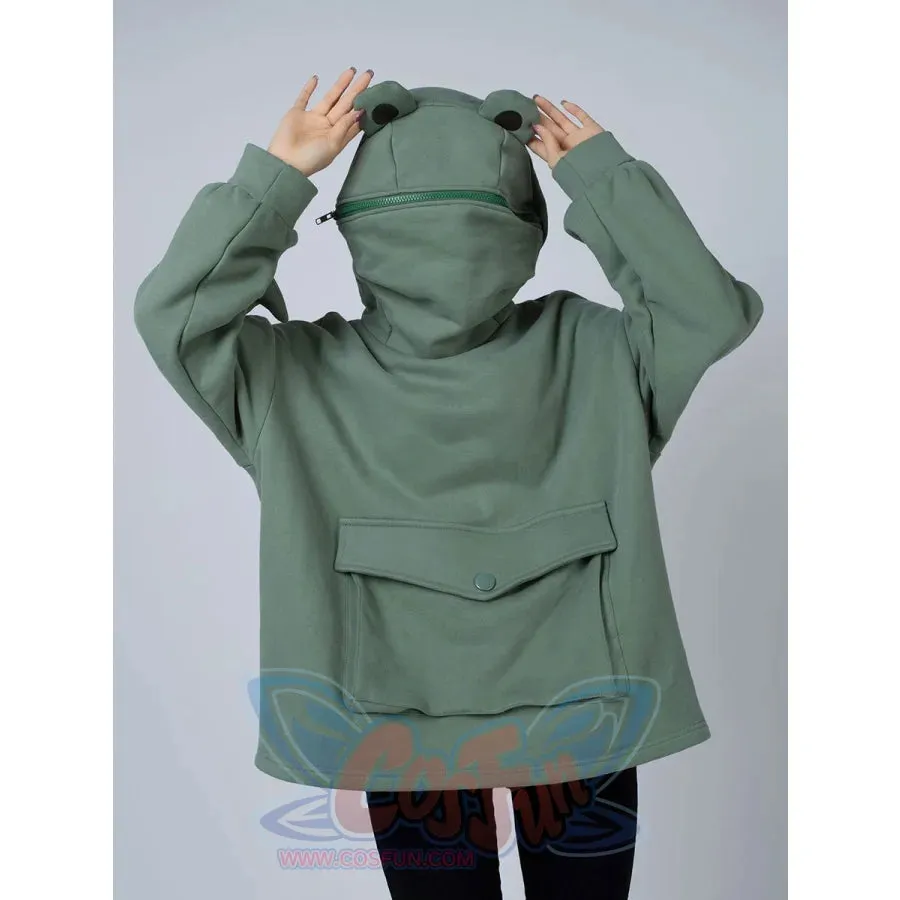 Green Froggy Big Pocket Oversized Full Zip Hoodie Coat C00064-N