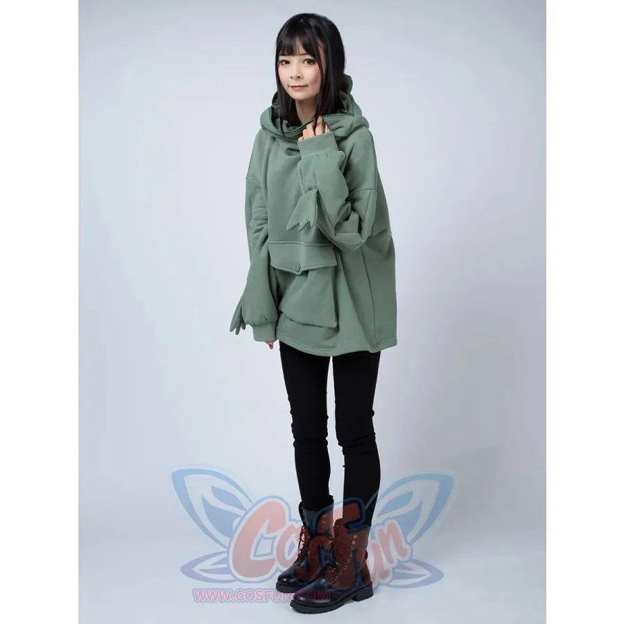 Green Froggy Big Pocket Oversized Full Zip Hoodie Coat C00064-N
