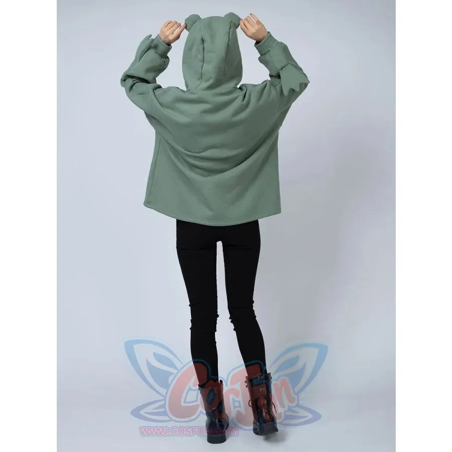 Green Froggy Big Pocket Oversized Full Zip Hoodie Coat C00064-N