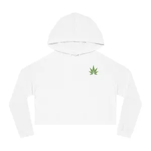 Green Leaf Cropped Hooded Sweatshirt