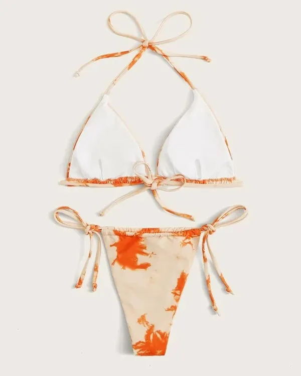 Halter Tie Dyed Mini Bikini Sets