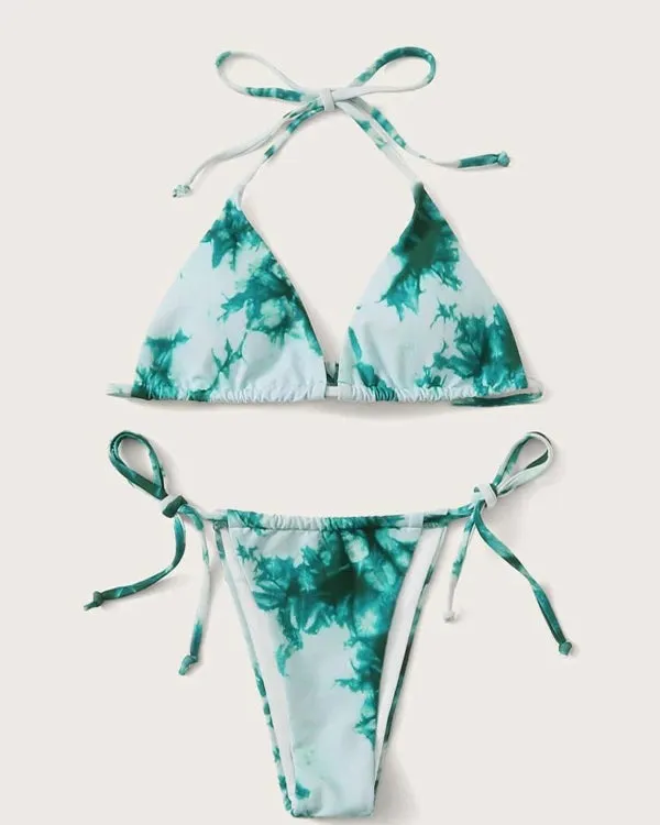 Halter Tie Dyed Mini Bikini Sets