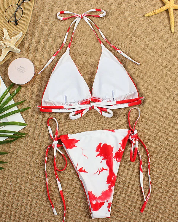 Halter Tie Dyed Mini Bikini Sets