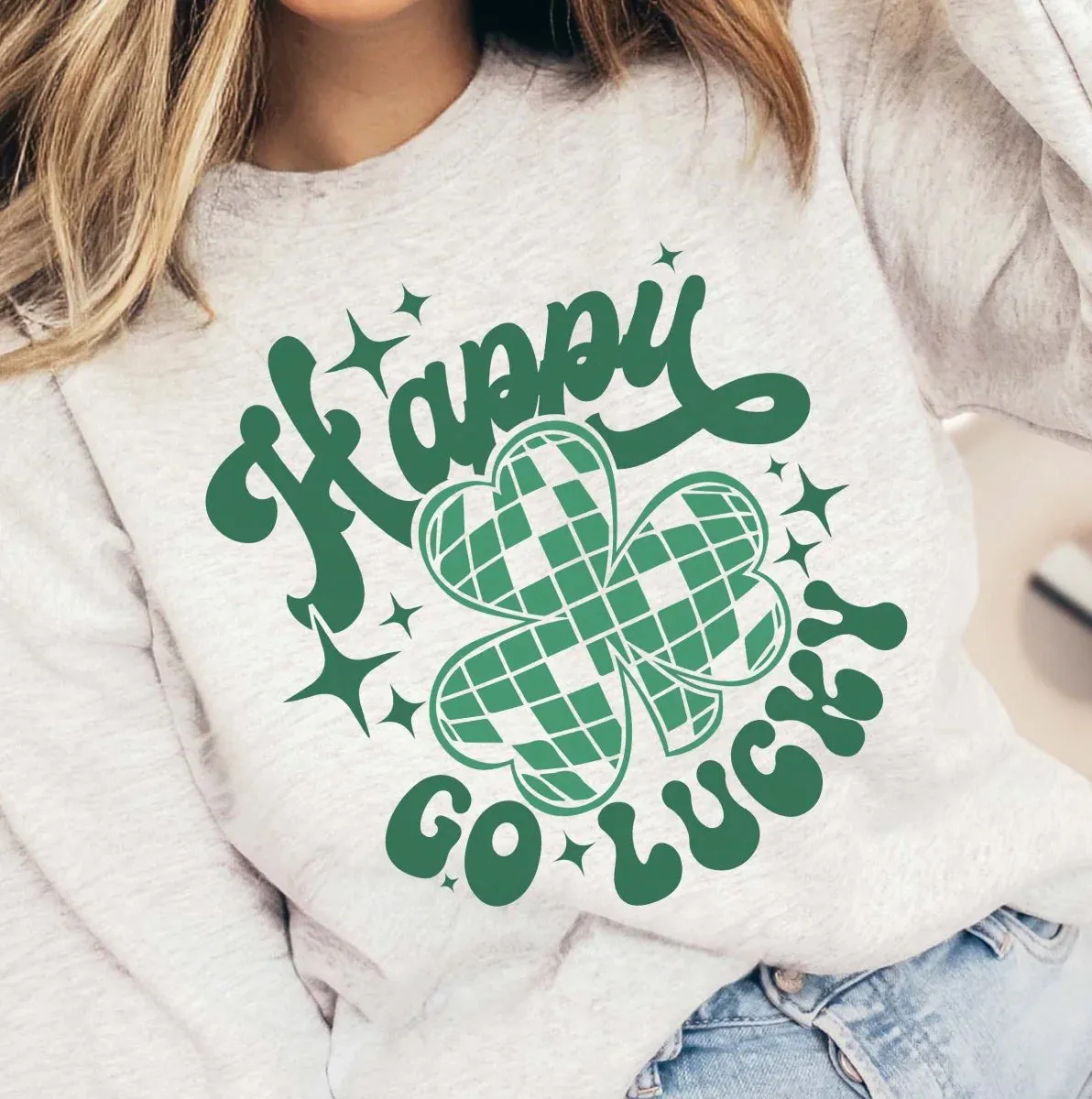 Happy Go Lucky Disco Clover Sweatshirt