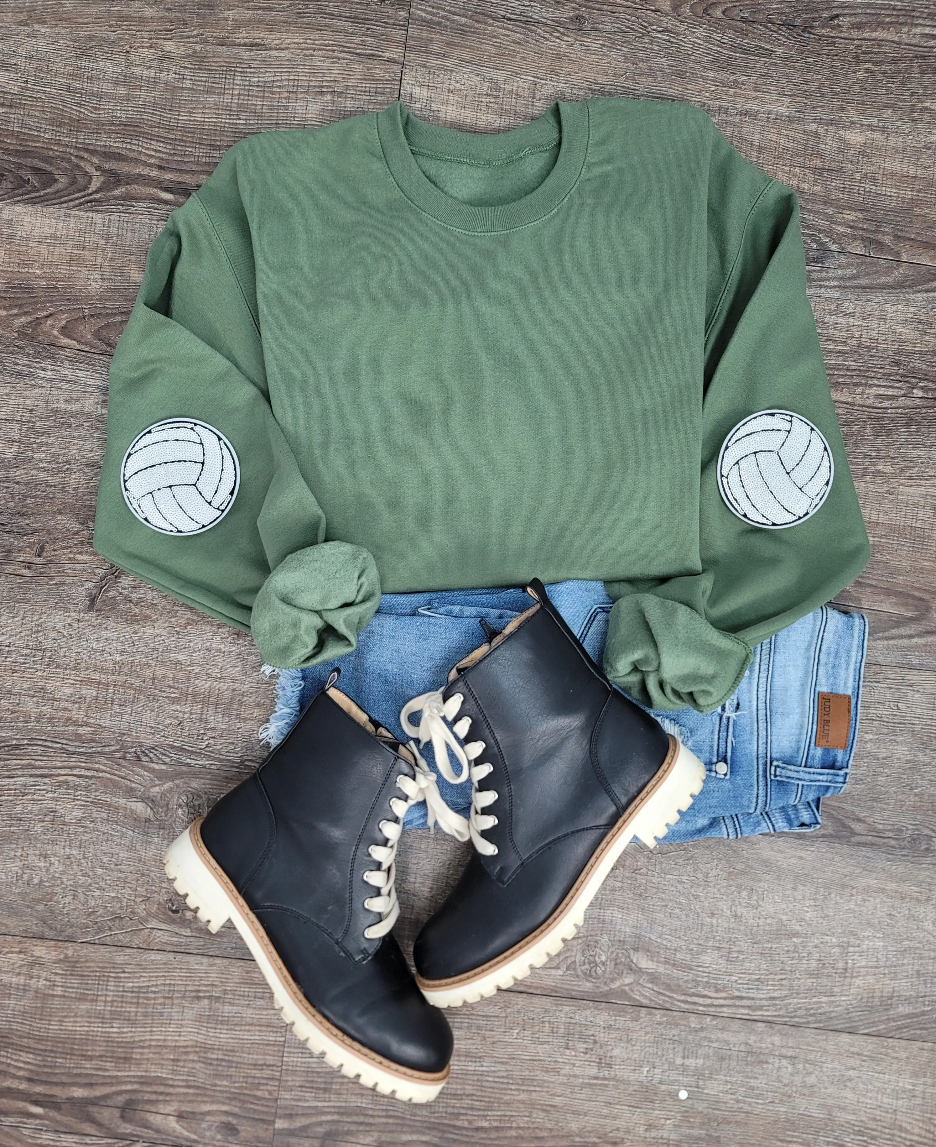 Hazel Blues® |  Game Day Pearl w/Volleyball Patch Sweatshirt