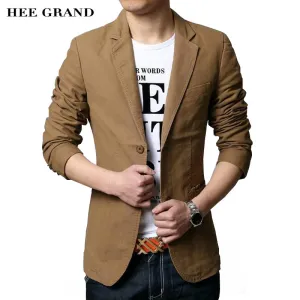 HEE GRAND Men's Casual Blazers 2018 Hot Sale Leisure Suit Fashion Slim Fitted Male Blazers Single Breasted Costume Homme MWX413