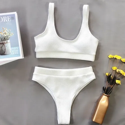 High Waist Knit Bikini