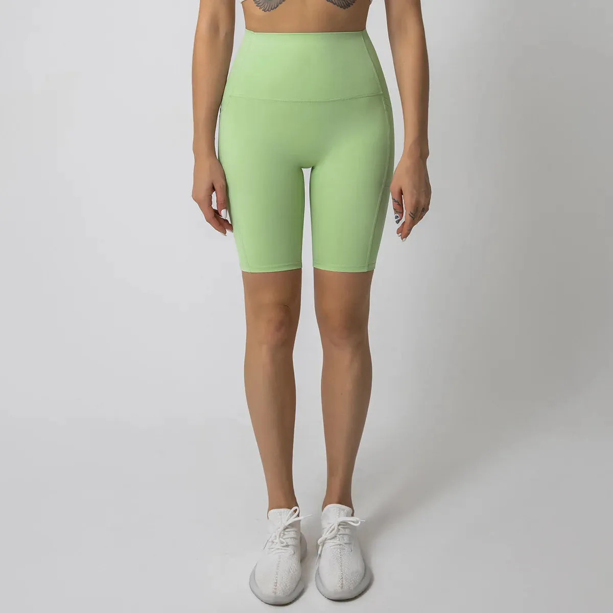 High Waist Yoga Shorts for Women - Tummy Control Athletic Workout Running Shorts