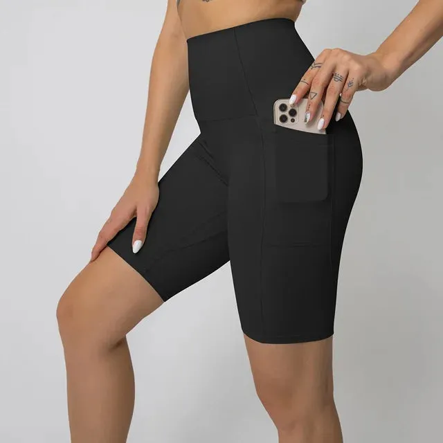 High Waist Yoga Shorts for Women - Tummy Control Athletic Workout Running Shorts