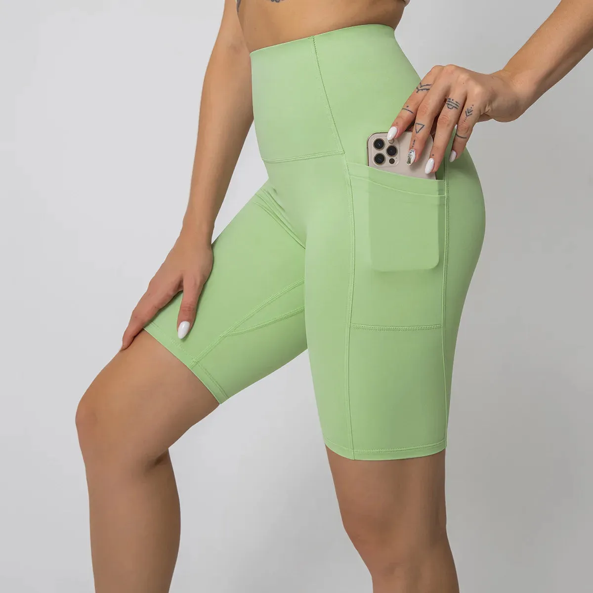 High Waist Yoga Shorts for Women - Tummy Control Athletic Workout Running Shorts