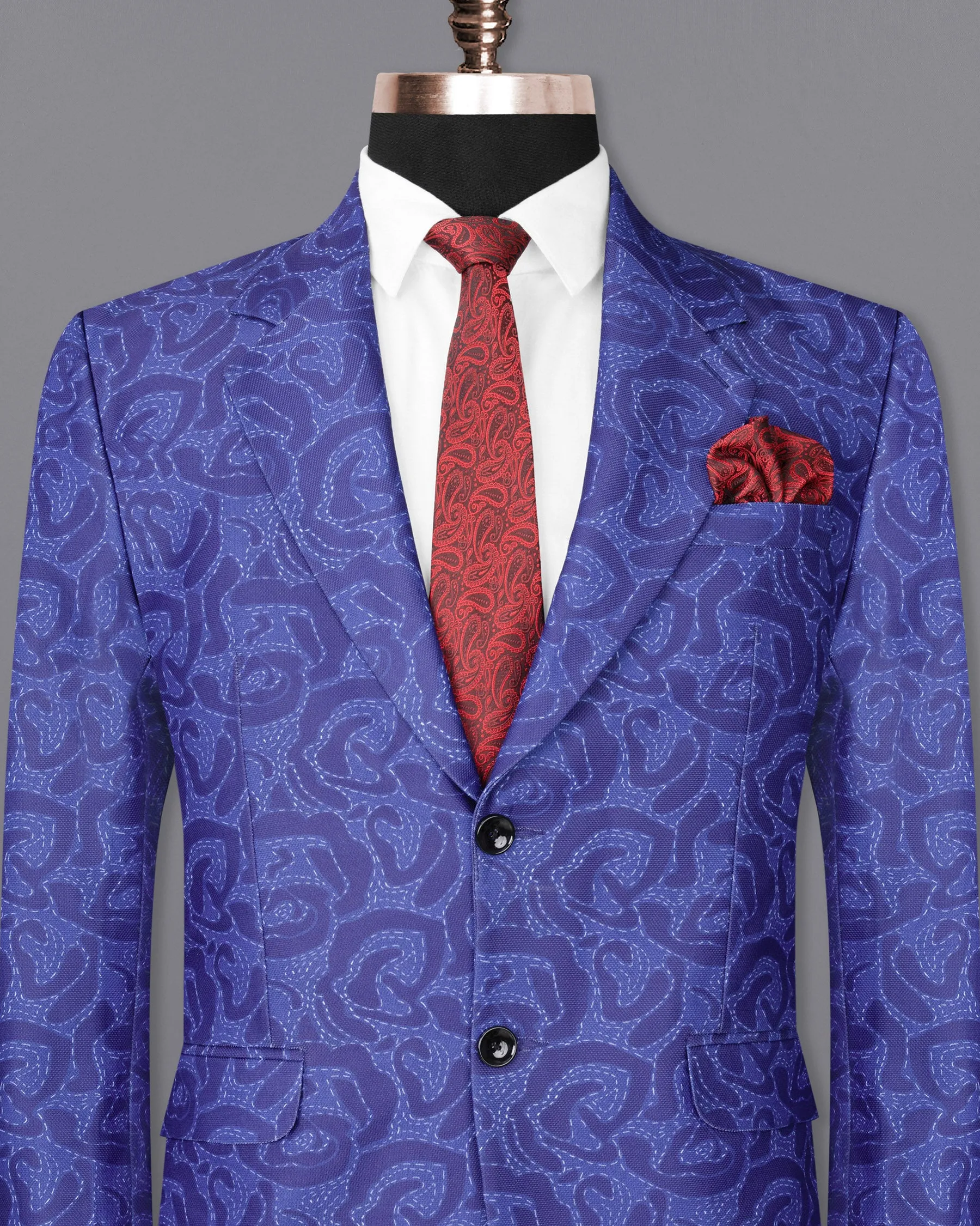 Indigo with Scampi Blue Camouflage Designer Blazer