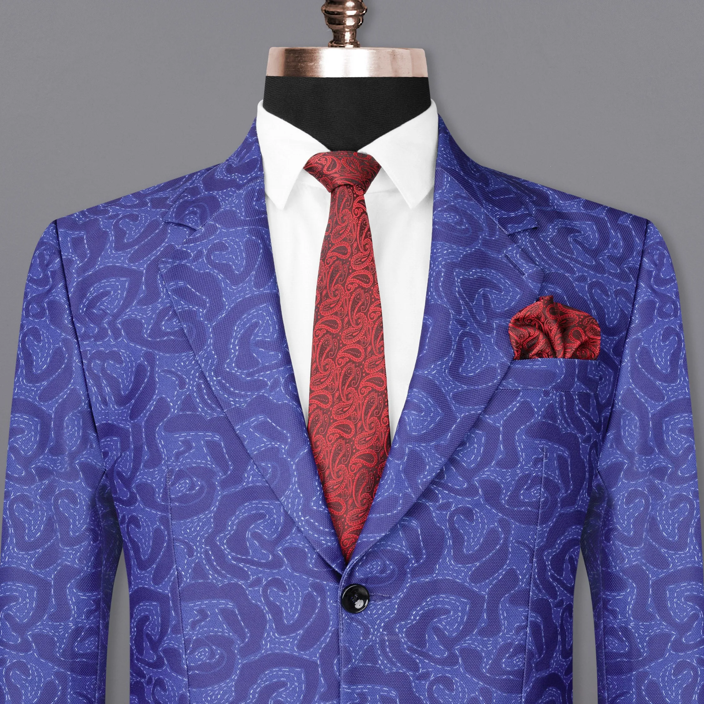 Indigo with Scampi Blue Camouflage Designer Blazer