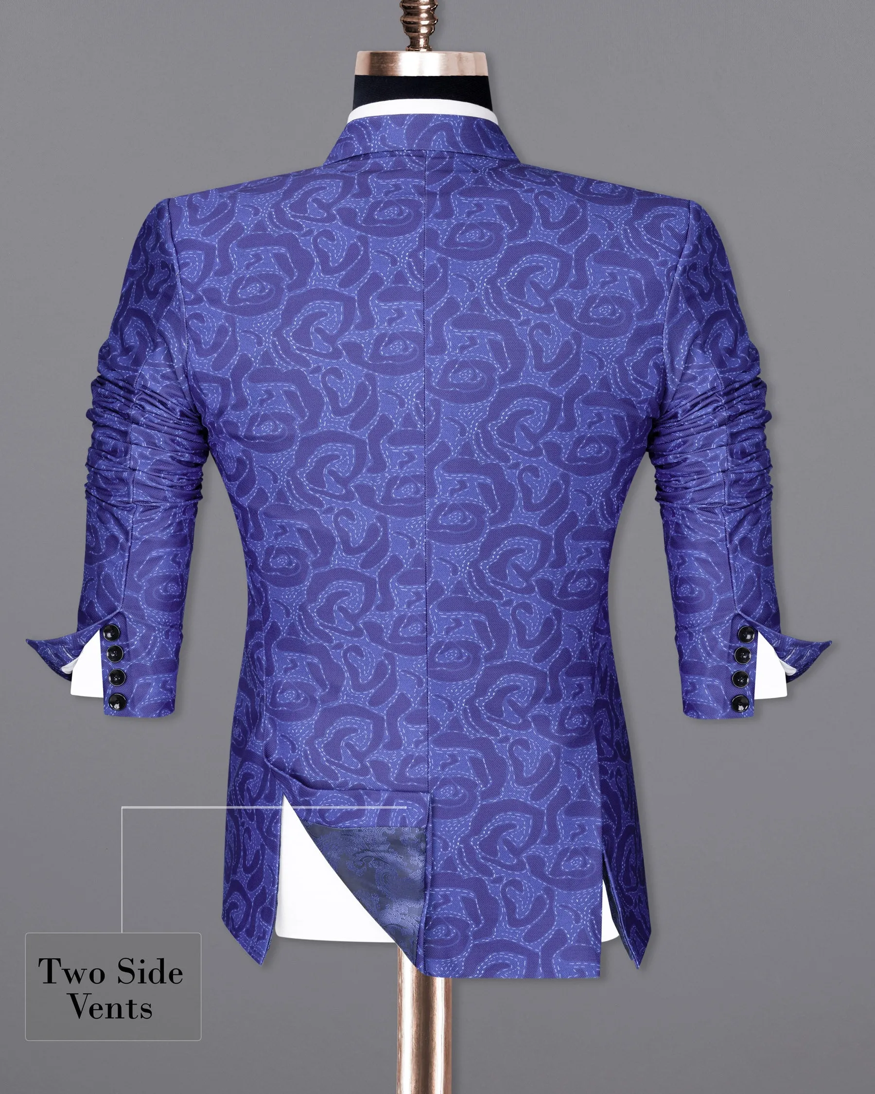 Indigo with Scampi Blue Camouflage Designer Blazer