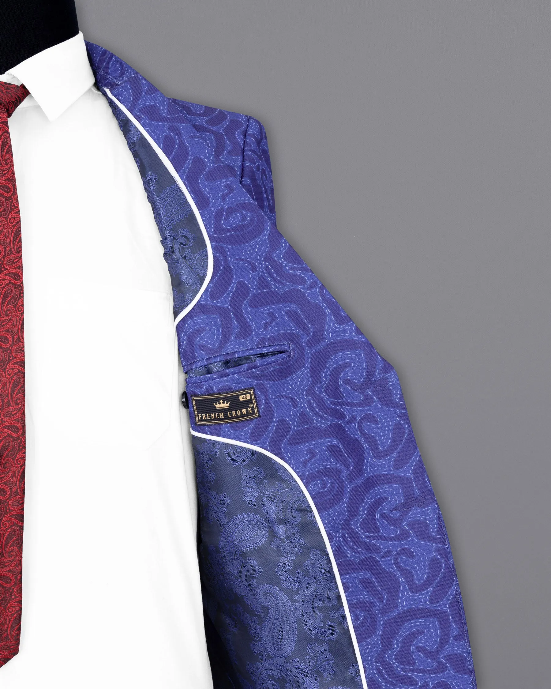 Indigo with Scampi Blue Camouflage Designer Blazer