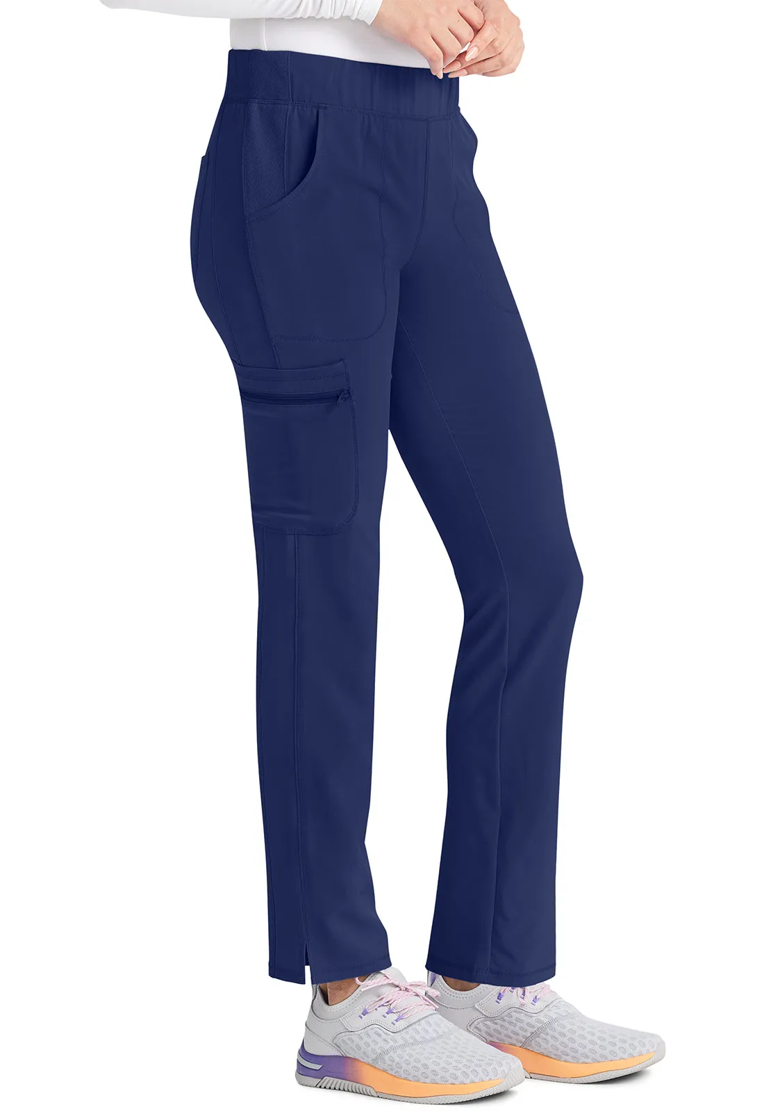 Inspira Flex IP121A Mid Rise Pull-On Straight Leg Cargo Pants Navy