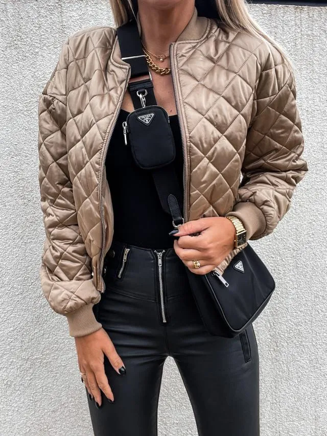 Insulated Bomber Jacket for Women’s Casual Look