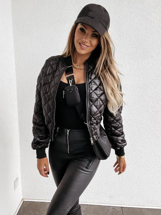 Insulated Bomber Jacket for Women’s Casual Look