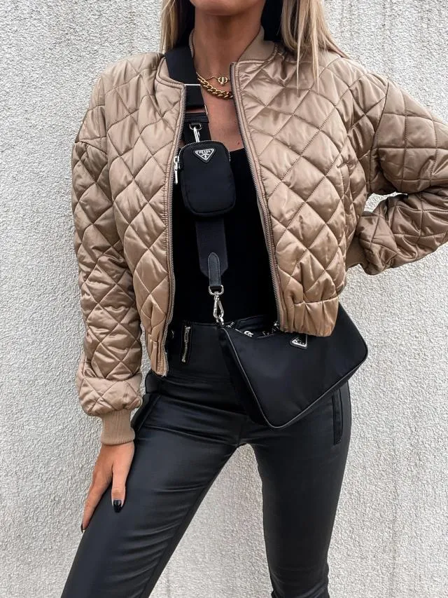 Insulated Bomber Jacket for Women’s Casual Look