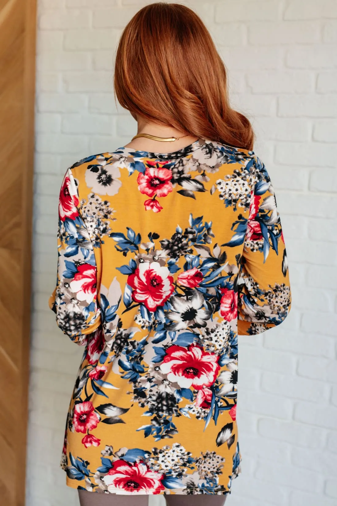 Isn't She Lovely Top in Marigold Floral