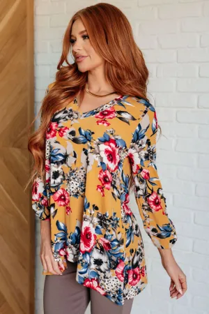 Isn't She Lovely Top in Marigold Floral