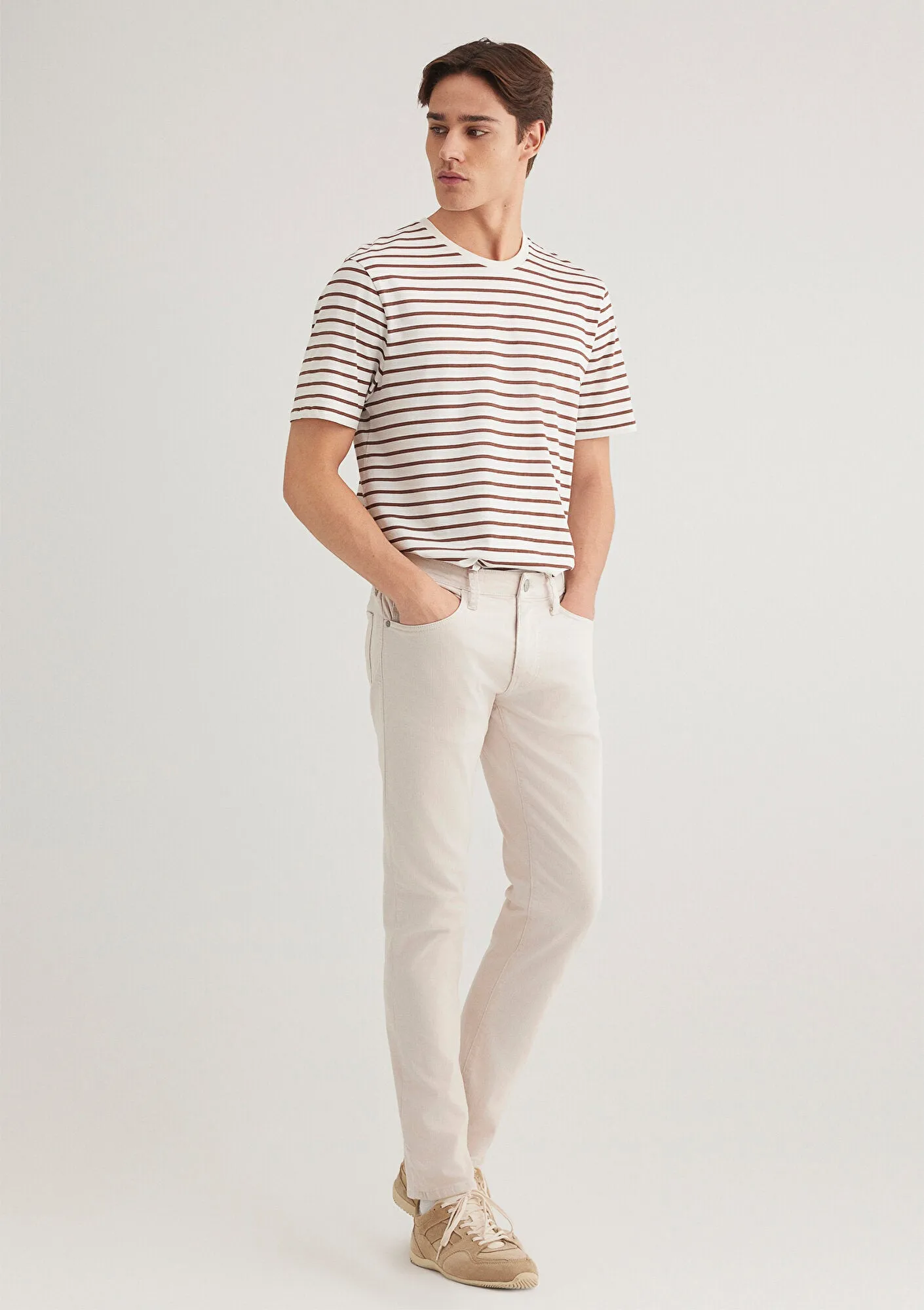 Jake Ecru Comfort Gabardin Pants