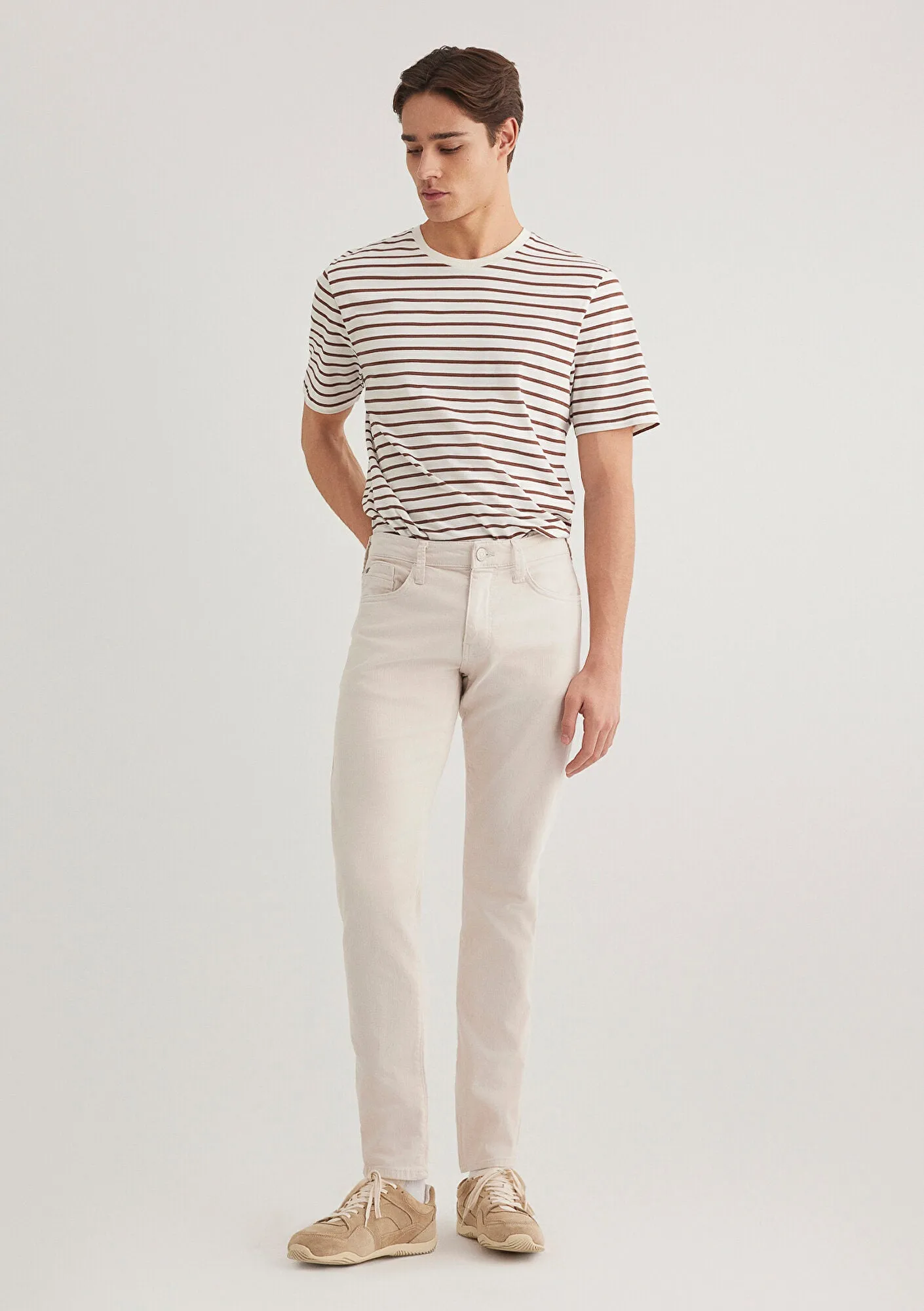 Jake Ecru Comfort Gabardin Pants