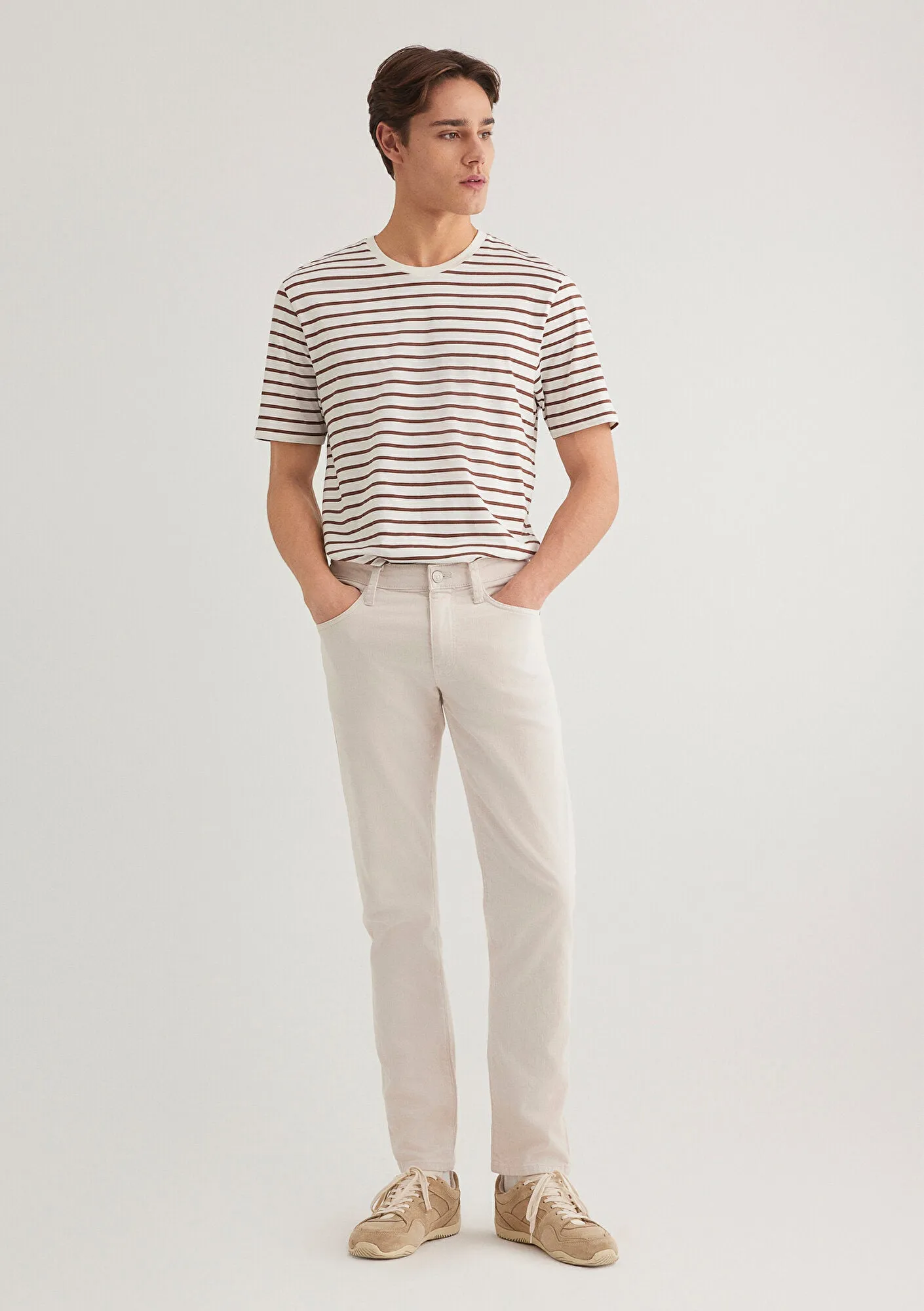 Jake Ecru Comfort Gabardin Pants
