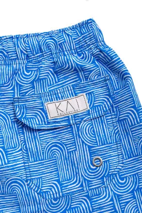 JAY X KAI - Blue Maze Swim Shorts