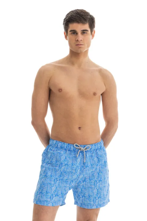 JAY X KAI - Blue Maze Swim Shorts