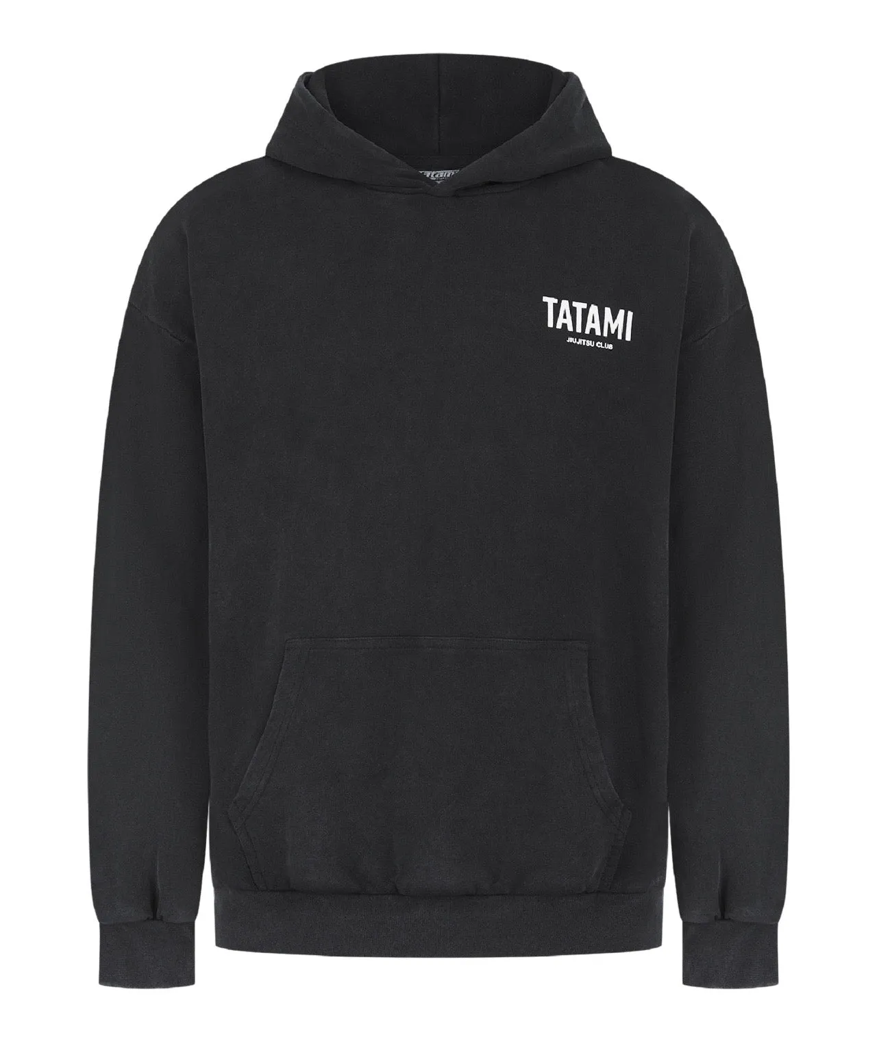JJ Club Oversized Stonewashed Cotton Hoodie - Grey